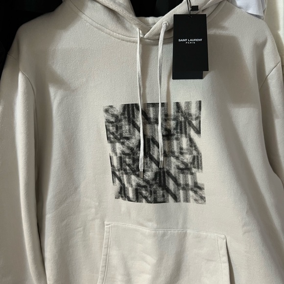 SAINT LAURENT Grey Mirage Logo Hoodie - Picture 4 of 14